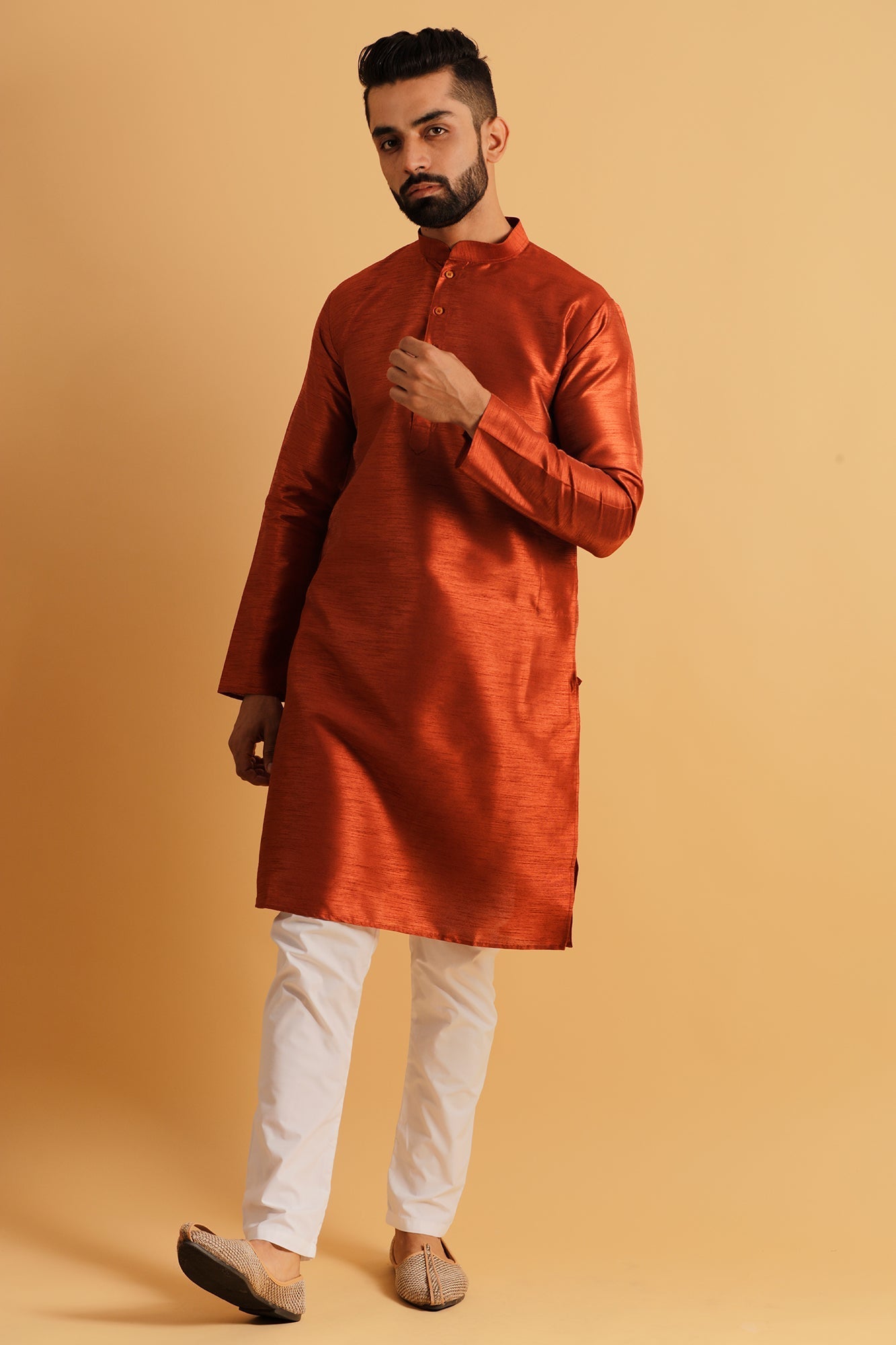 Mandarin Collar Straight Kurta