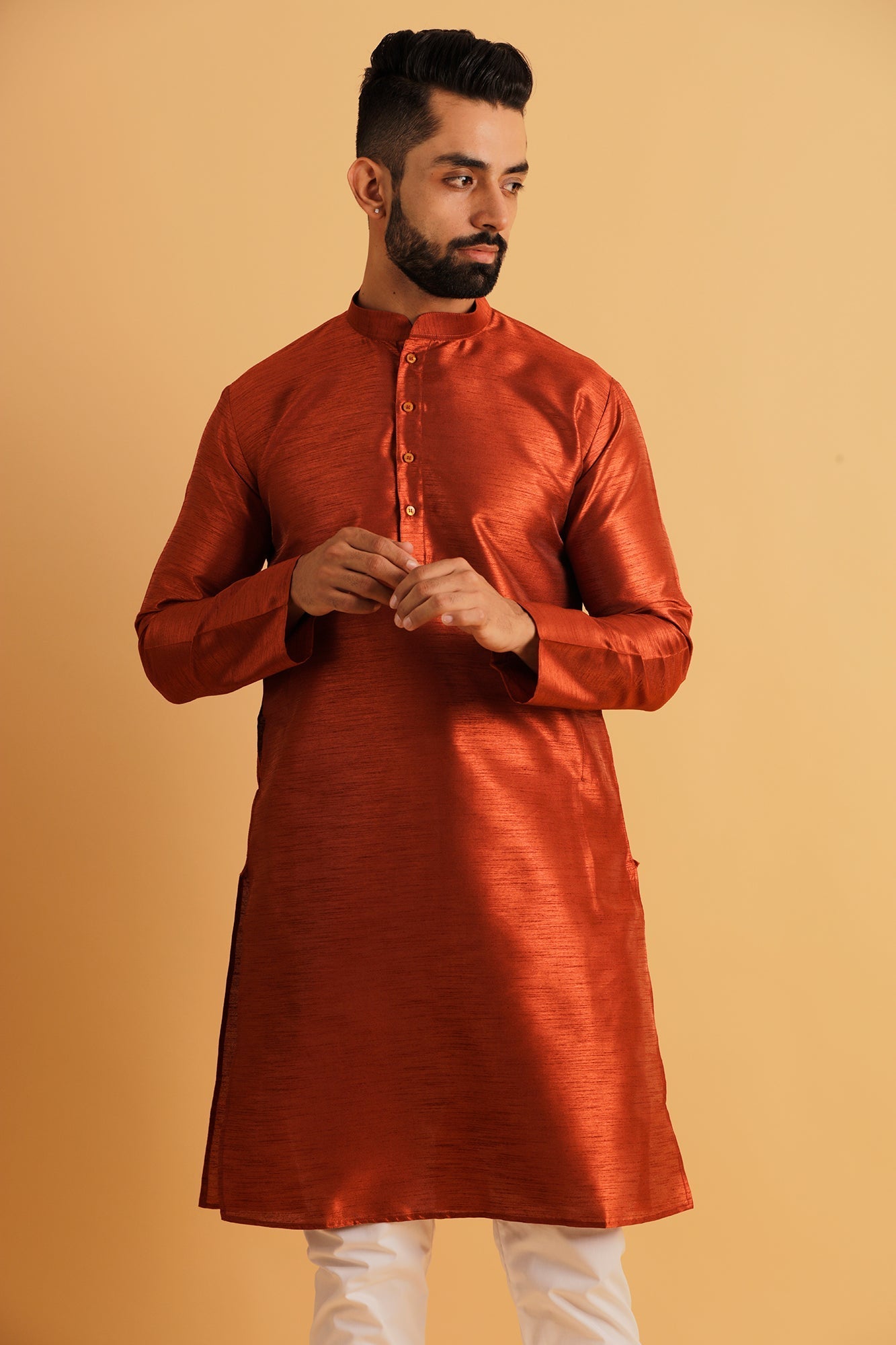 Mandarin Collar Straight Kurta