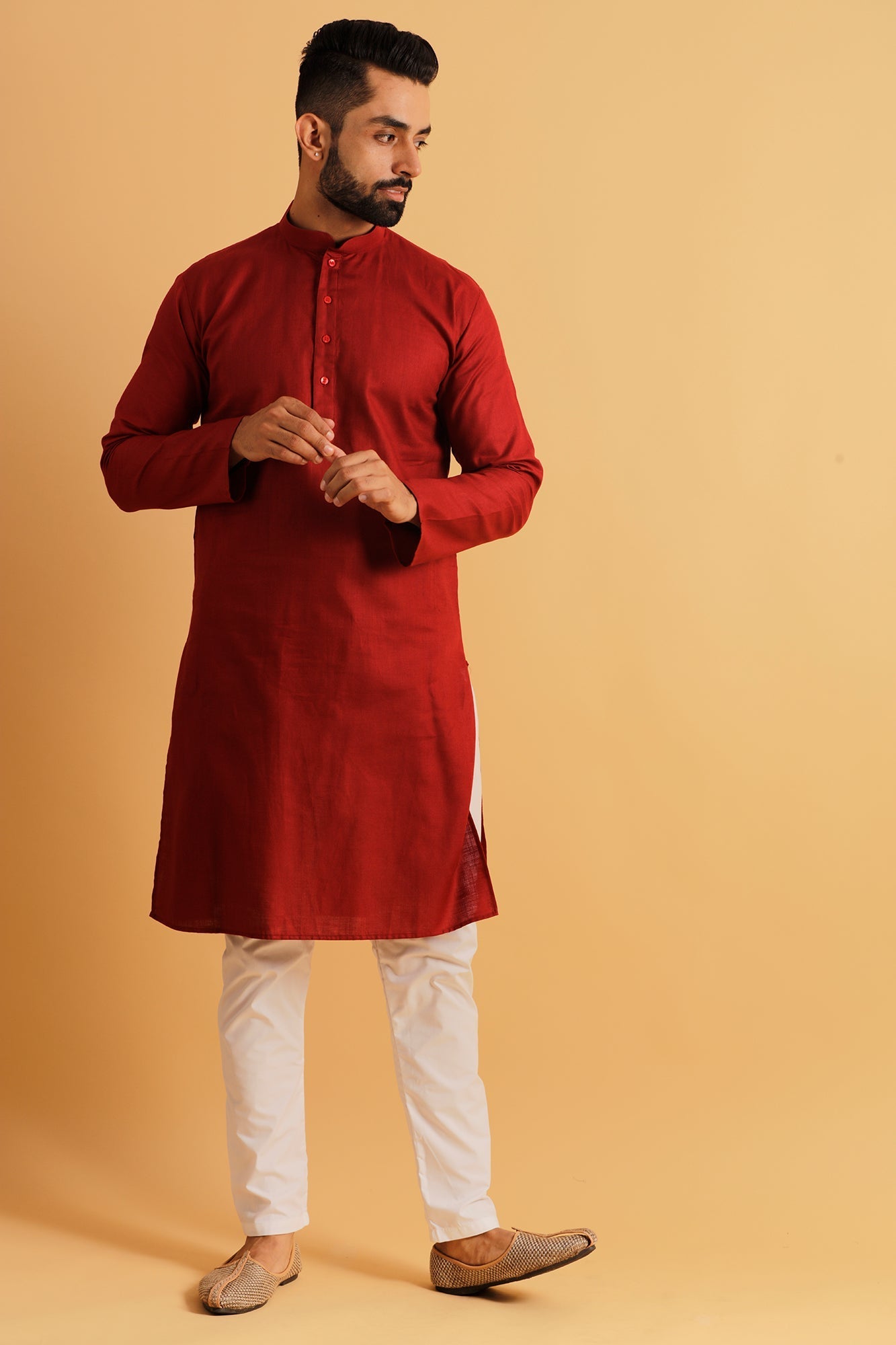 Mandarin Collar Cotton Kurta