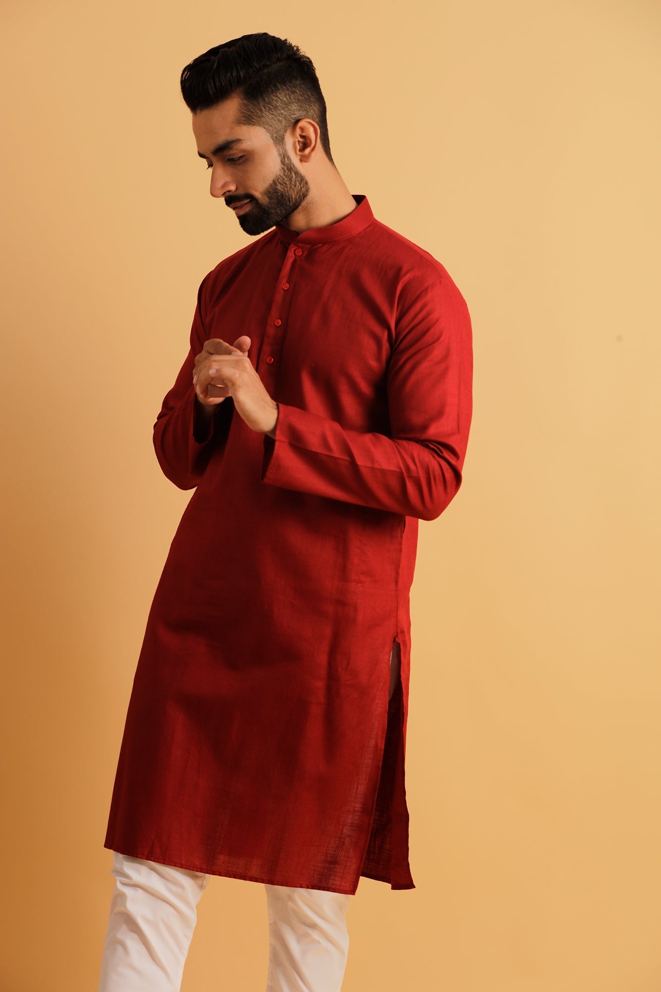 Mandarin Collar Cotton Kurta