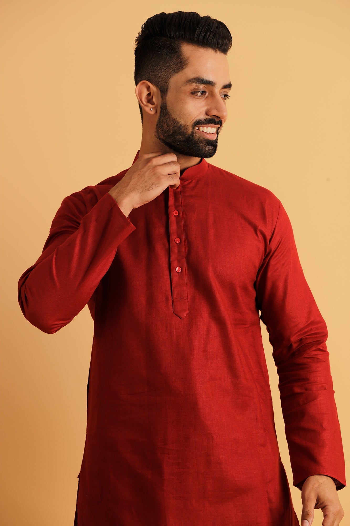 Mandarin Collar Cotton Kurta