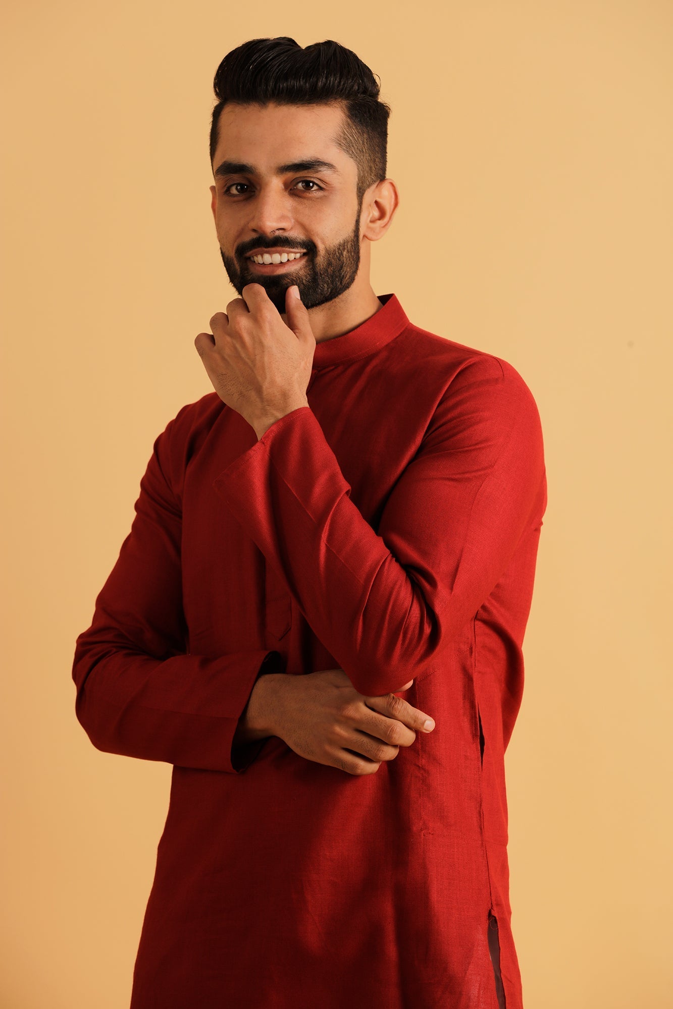 Mandarin Collar Cotton Kurta