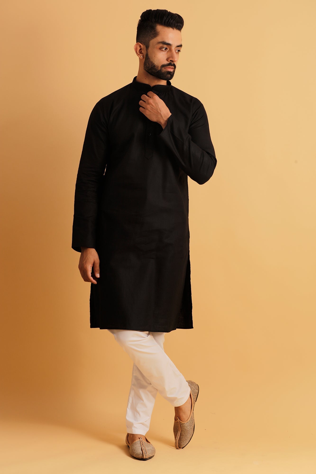 Mandarin Collar Cotton Straight Kurta