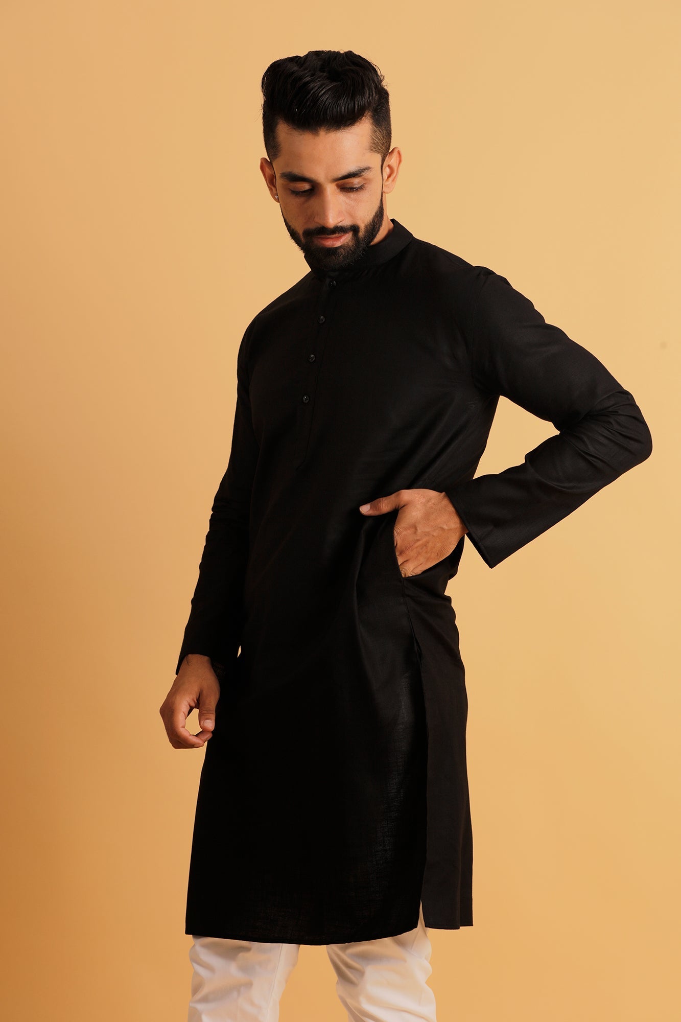 Mandarin Collar Cotton Straight Kurta