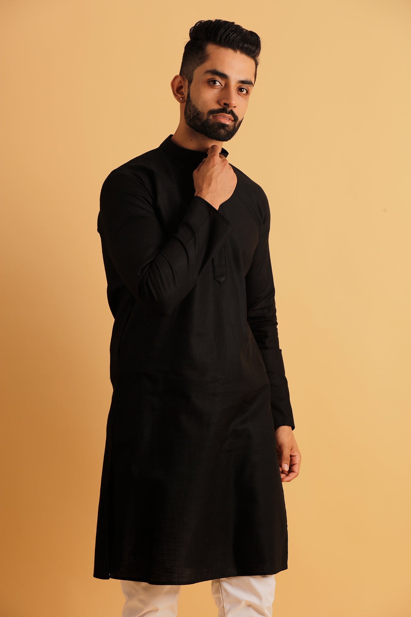 Mandarin Collar Cotton Straight Kurta